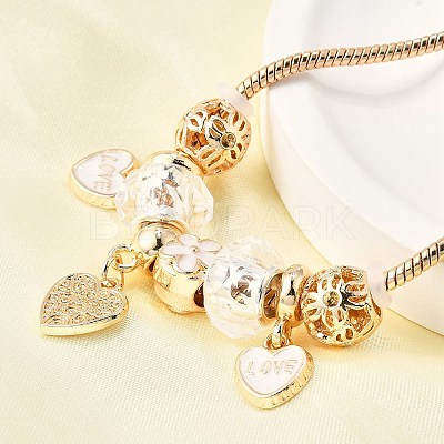 Alloy Enamel European Beads Charm Bracelets BJEW-F495-03G-1