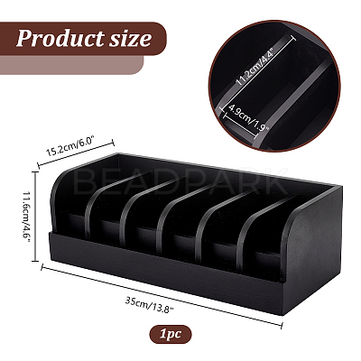 Bamboo Belt Organizer Holder with 6 Compartments AJEW-WH0166-77B-1