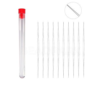 Tarnish Resistant Stainless Steel Collapsible Big Eye Beading Needles SENE-PW0013-02I-1