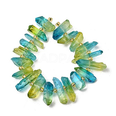 Electroplated Natural Quartz Crystal Beads Strands G-F800-D12-1