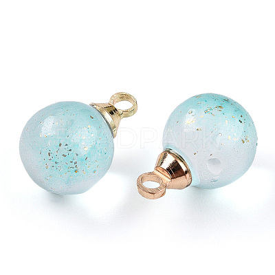 Two Tone Transparent Spray Painted Glass Pendants GLAA-N035-020A-C03-1