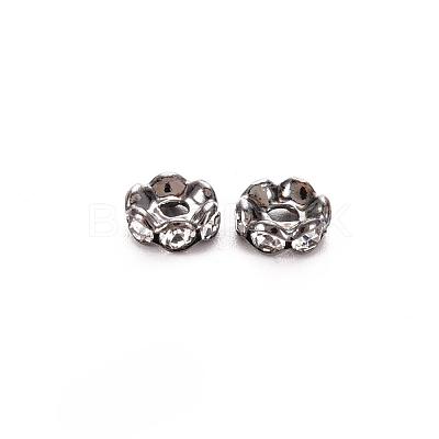 Brass Grade A Crystal Rhinestone Spacer Beads RB-A006-6MM-B-1
