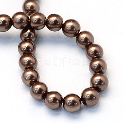 Baking Paint Pearlized Glass Pearl Round Bead Strands X-HY-Q003-6mm-52-1