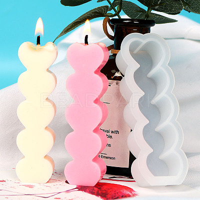 DIY Love Heart Pillar Candle Silicone Mold PW-WG40893-01-1