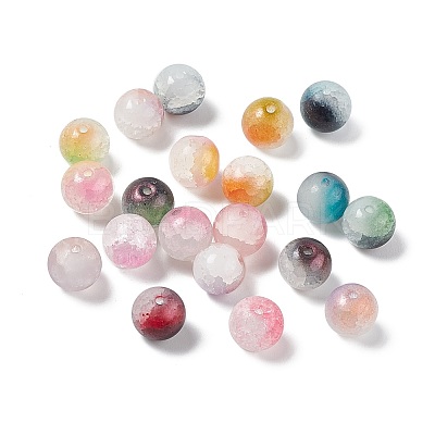 Transparent Crackle Glass Beads GLAA-P029-04-1