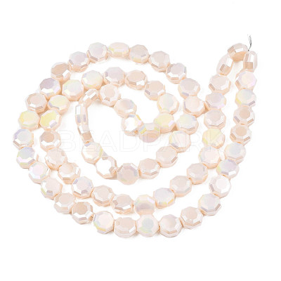Electroplate Opaque Solid Color Glass Beads Strands EGLA-N002-27-B04-1