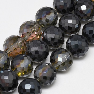 Electroplate Glass Beads Strands EGLA-Q086-12mm-02-1