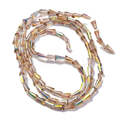 Transparent Electroplate Glass Beads Strands EGLA-H107-02A-AB02-1