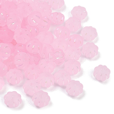 Frosted Transparent Acrylic Beads OACR-P029-03B-05-1