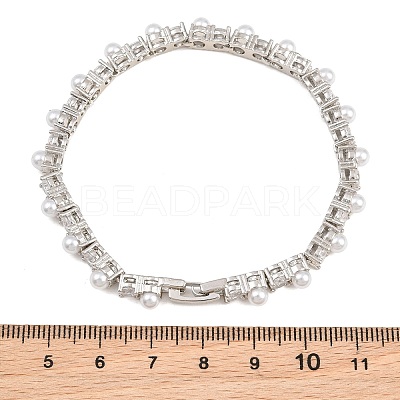 Brass Pave Clear Cubic Zirconia Tennis Bracelets for Women KK-CBA68DA-08P-1