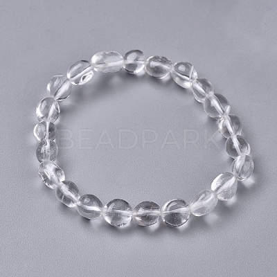 Natural Quartz Crystal Bead Stretch Bracelets BJEW-K213-28-1