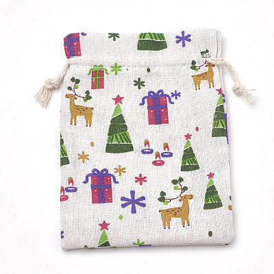 Polycotton(Polyester Cotton) Packing Pouches Drawstring Bags ABAG-S003-02E-1