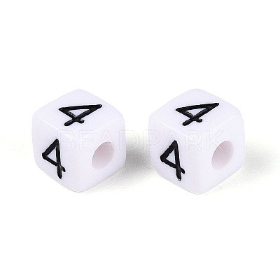 Opaque Acrylic European Large Hole Beads SACR-N020-01B-05-1