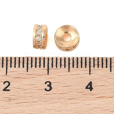 Brass Micro Pave Cubic Zirconia Beads KK-B100-043G-02-1