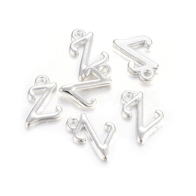 Silver Color Plated Alloy Letter Pendants PALLOY-J718-01S-Z-1