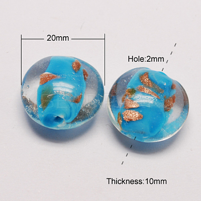 Handmade Gold Sand Lampwork Beads X-LAMP-S025-20mm-M-1