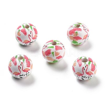 Spray Painted European Schima Wood Beads WOOD-M004-08-1