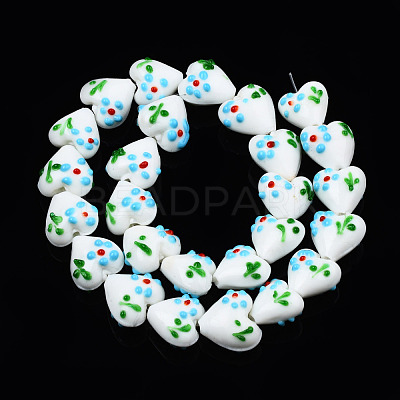 Handmade Bumpy Lampwork Beads Strands LAMP-N029-011F-1
