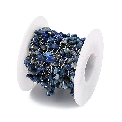 Handmade Natural Lapis Lazuli Chip Beads Chain CHS-H028-06A-02-1