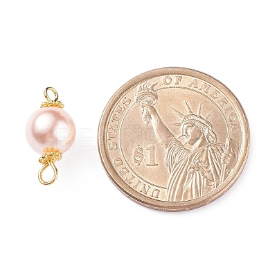 Shell Pearl Bead Connector Charms PALLOY-JF01349-1
