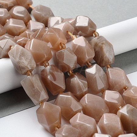 Natural Peach Moonstone Beads Strands G-C182-13-02-1