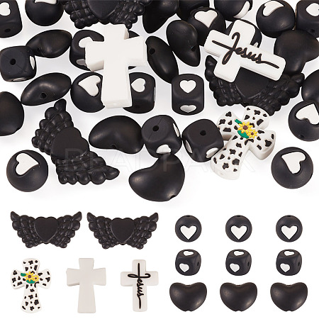 Religion Theme Food Grade Eco-Friendly Silicone Beads SIL-TA0002-97-1