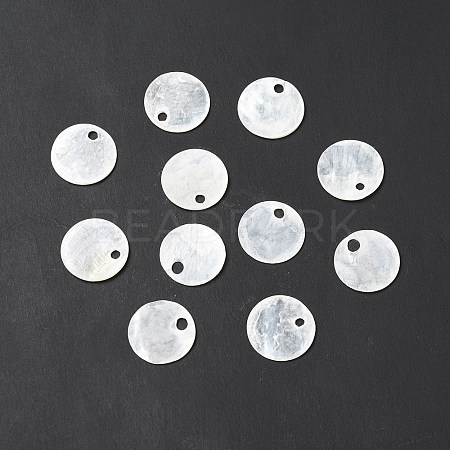 Natural Capiz Shell Charms X-BSHE-G029-15-1