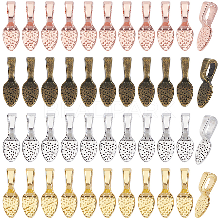 200Pcs 5 Style Alloy Glue-on Flat Pad Bails FIND-SP0001-81-1