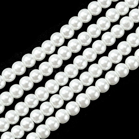 Eco-Friendly Dyed Glass Pearl Round Beads Strands HY-A002-4mm-RB002-1
