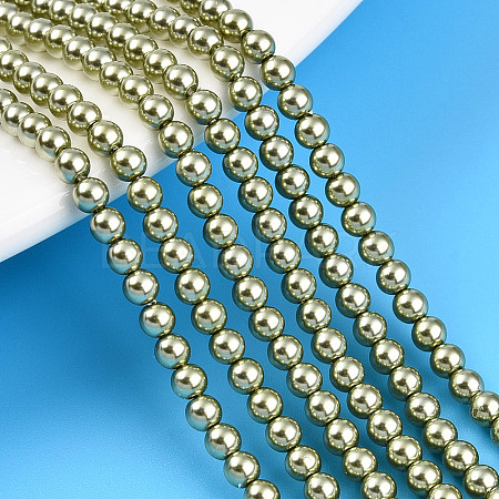 Baking Paint Pearlized Glass Pearl Bead Strands HY-N002-3mm-A07-1