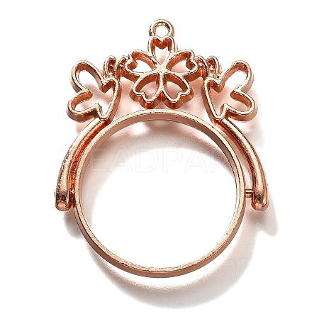 Alloy Open Back Bezel Pendants PALLOY-I223-02RG-1