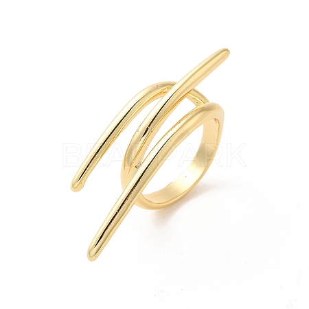 Brass Wire Open Cuff Rings RJEW-P098-04G-1