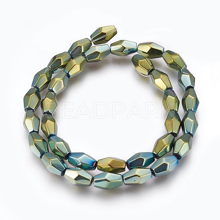 Electroplated Non-magnetic Synthetic Hematite Beads Strands G-P392-R01-1