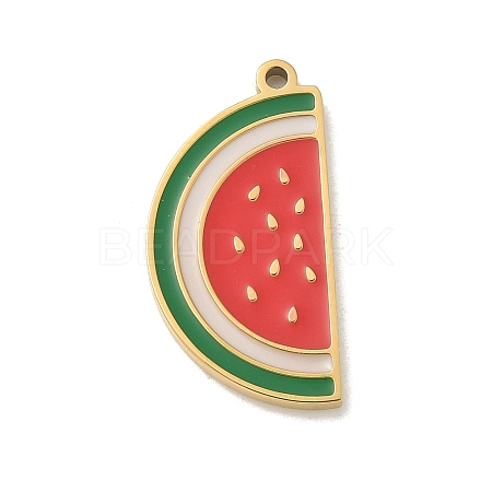 304 Stainless Steel Enamel Pendants STAS-I322-84G-G-1
