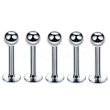 304 Stainless Steel Round Internally Threaded Labrets for Women Men WG9B6EB-03-1