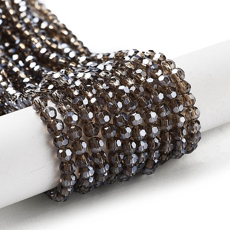 Electroplate Transparent Glass Beads Strands EGLA-A035-T4mm-A16-1
