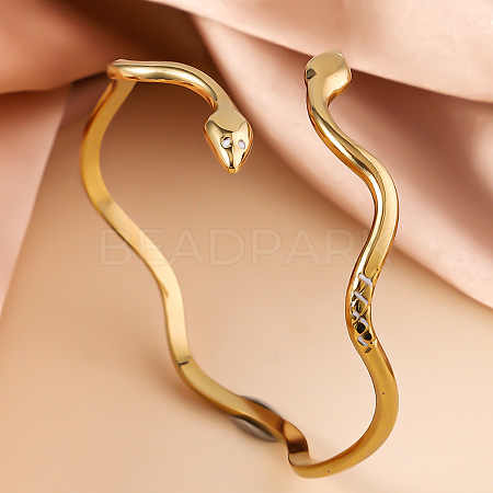 Snake 304 Stainless Steel Cuff Bangles FS-WGA46EE-01-1