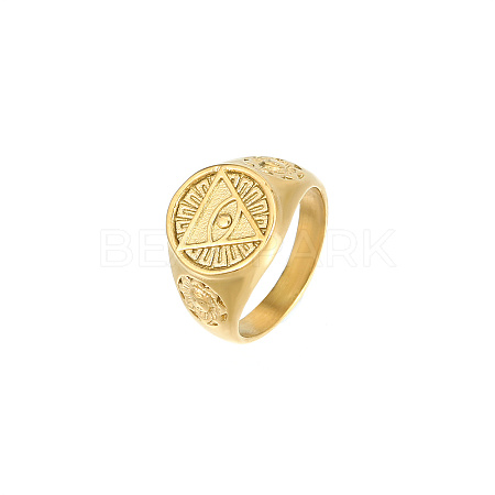 Stainless Steel Gold Plated Ring with Eye HR8975-2-1