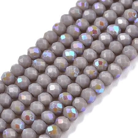 Electroplate Opaque Solid Color Glass Beads Strands EGLA-A044-P1mm-L10-1