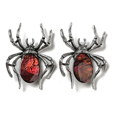 Dual-use Items Alloy Pave Dyed Shell Spider Brooch JEWB-C026-04F-AS-1
