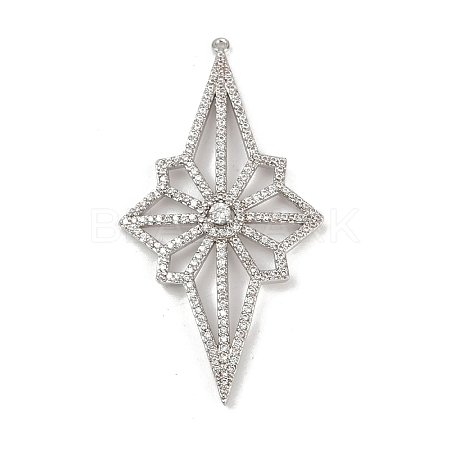 Brass Micro Pave Cubic Zirconia Pendants KK-M322-46P-1
