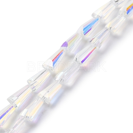 Transparent Electroplate Glass Beads Strands EGLA-H107-02A-AB01-1