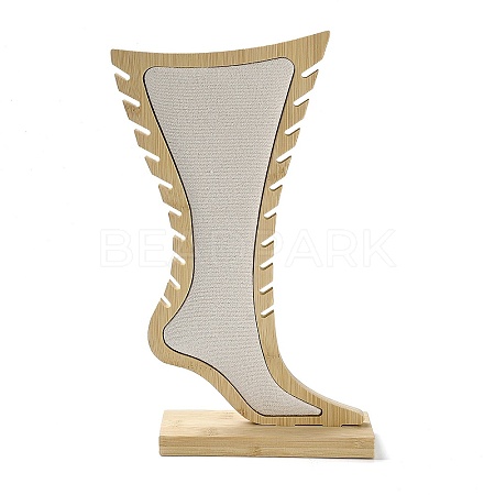 Foot Shaped Bamboo Anklet Storage Jewelry Rack ODIS-G018-01C-1