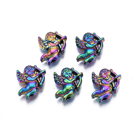 Rack Plating Rainbow Color Alloy Beads PALLOY-S180-330-1