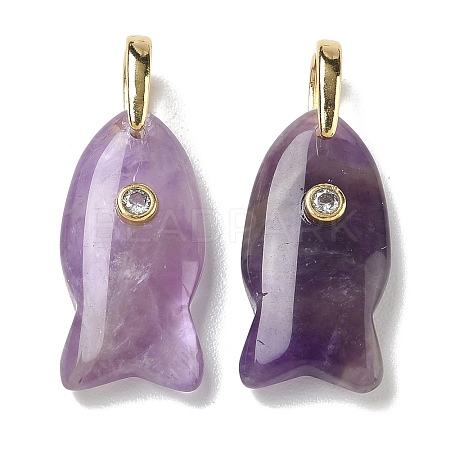 Natural Amethyst Pendants G-A297-01G-18-1