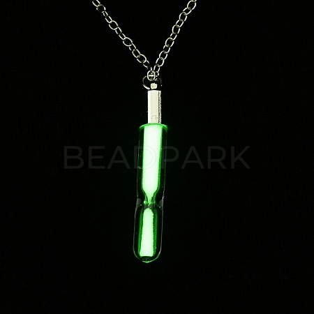 Luminous Alloy Locket Pendant Necklaces NJEW-F284-08A-1