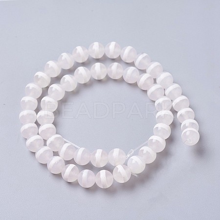Natural Tibetan dZi Agate Beads Strands G-P425-03E-8mm-1