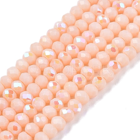 Electroplate Opaque Solid Color Glass Beads Strands EGLA-A044-P1mm-L05-1