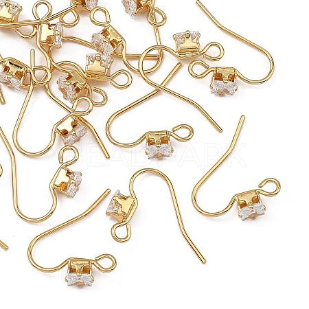 SHEGRACE Brass Pave Cubic Zirconia Earring Findings XGRQ4S891-741G-1