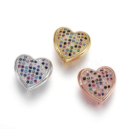 Eco-Friendly Brass Micro Pave Cubic Zirconia Slide Charms ZIRC-F094-22-03-RS-1